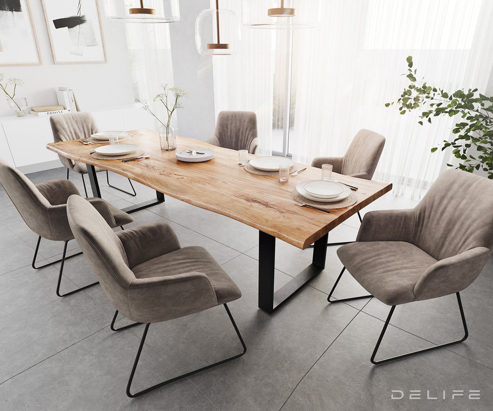 Blagovaonski stol Edge, Materijal: Bagrem, Debljina ploče: 5,5cm