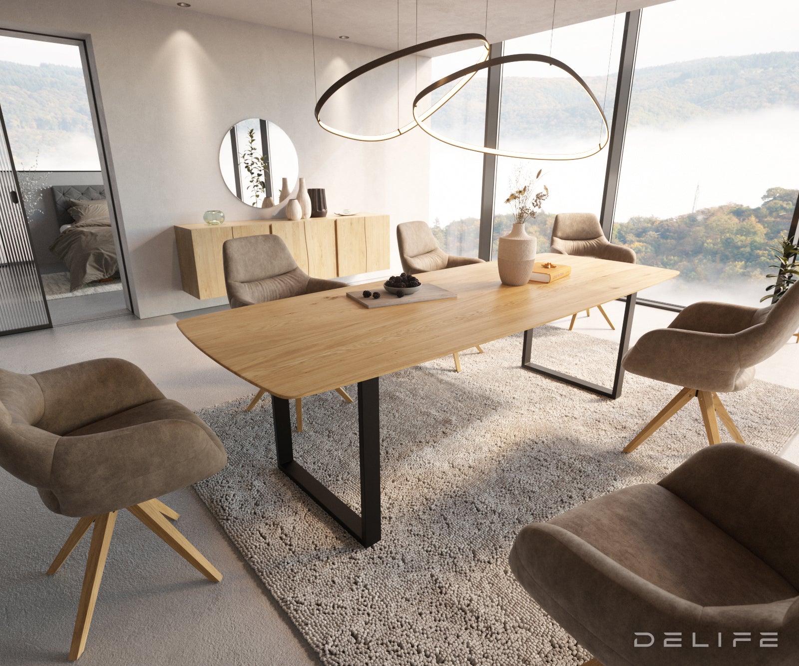 Blagovaonski stol Edge Bott, Materijal: Hrast