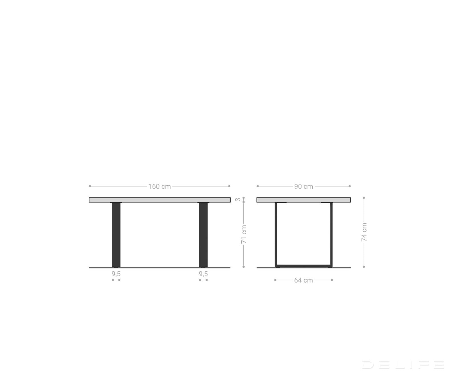 Blagovaonski stol Edge Bott, Materijal: Hrast