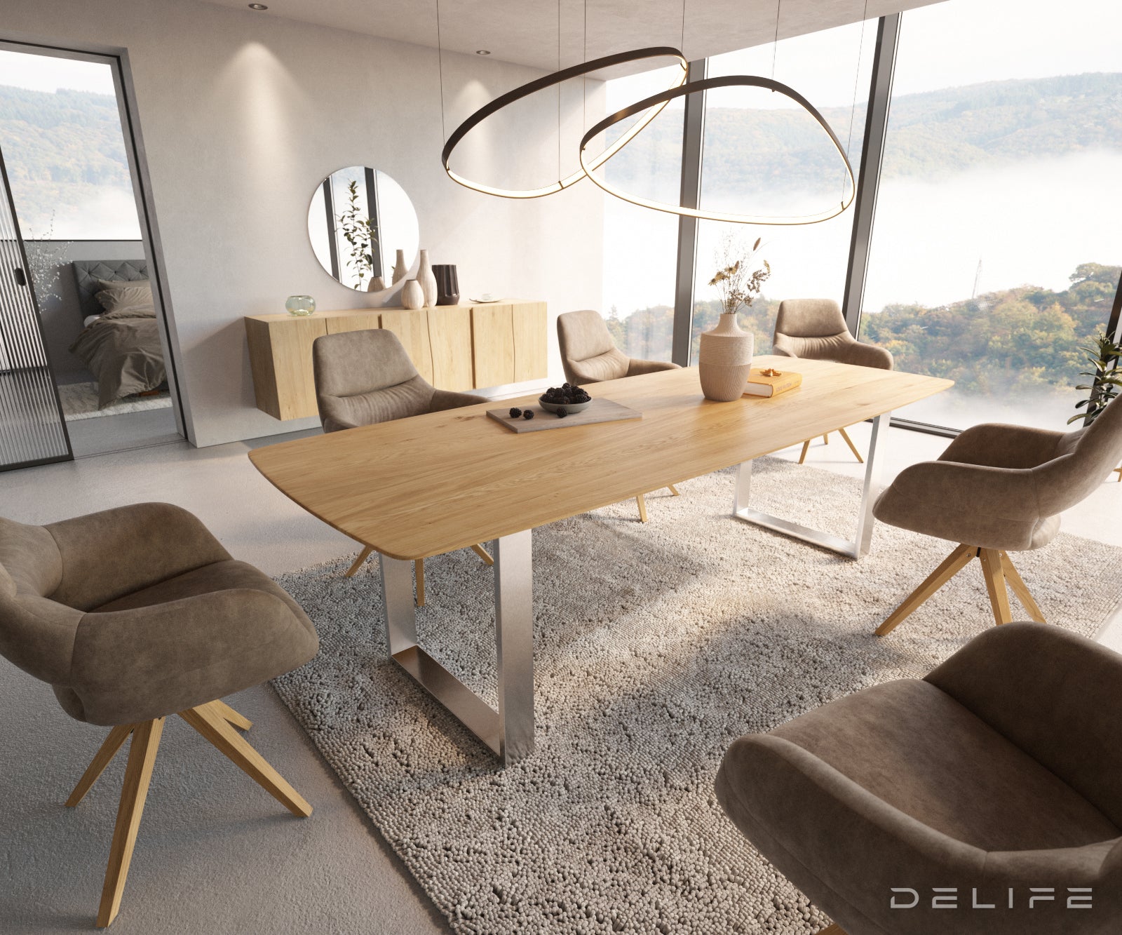 Blagovaonski stol Edge Bott, Materijal: Hrast