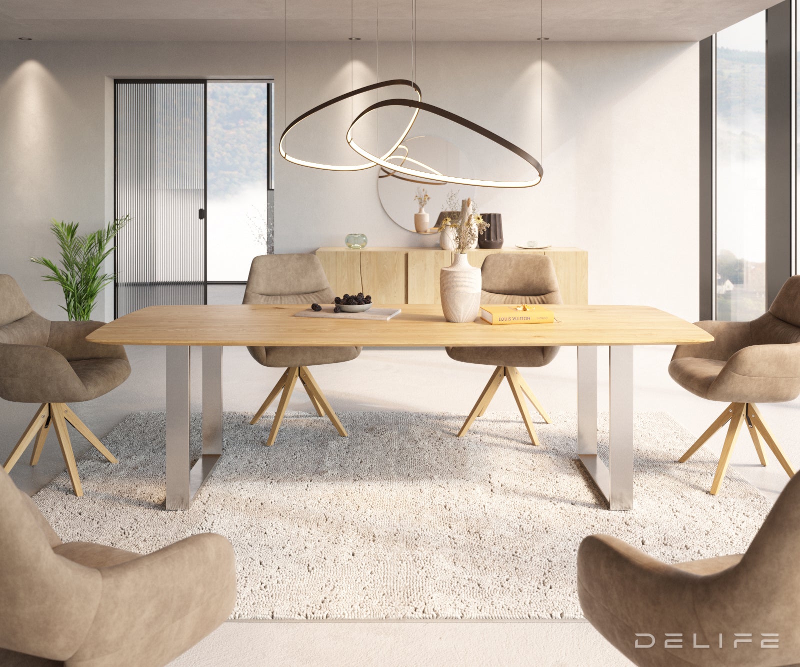 Blagovaonski stol Edge Bott, Materijal: Hrast