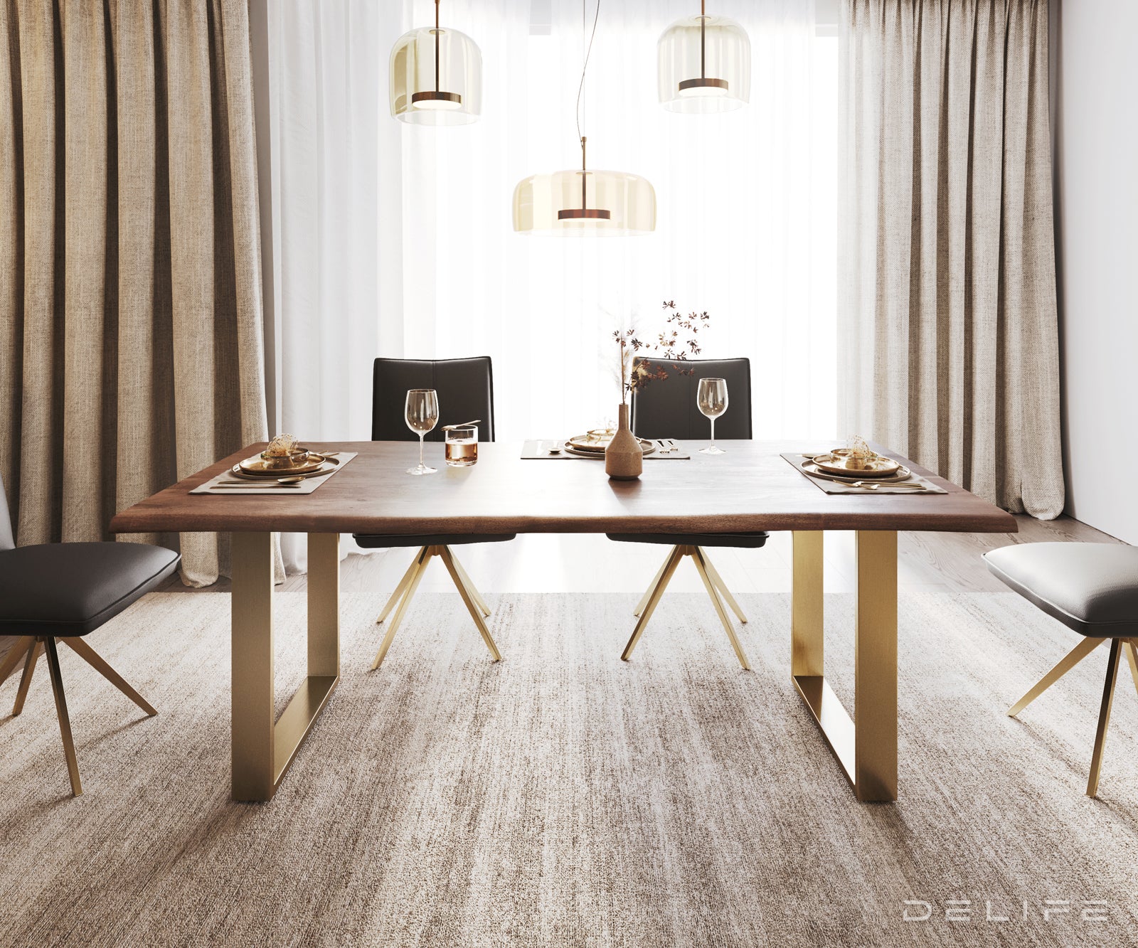 Blagovaonski stol Edge, Materijal: Bagrem, Debljina ploče: 3,5cm