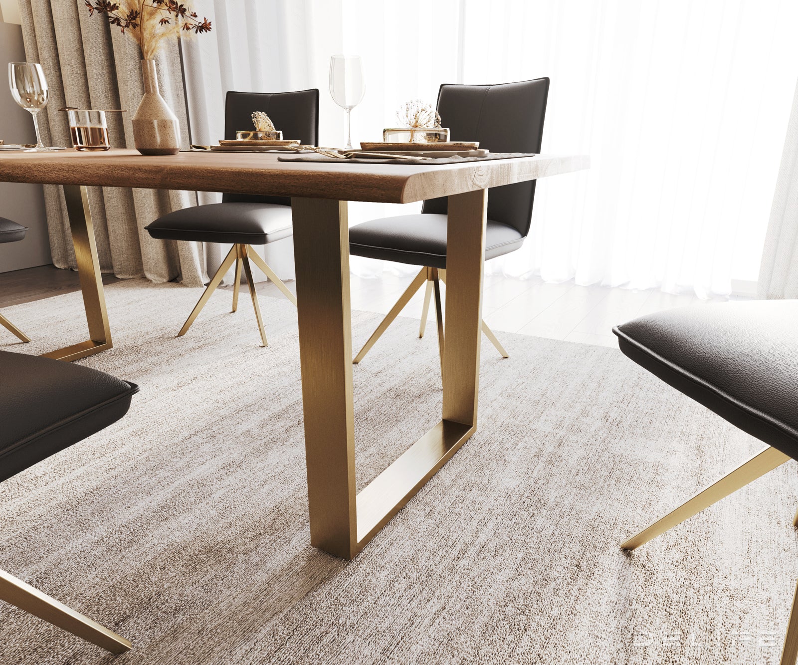 Blagovaonski stol Edge, Materijal: Bagrem, Debljina ploče: 3,5cm