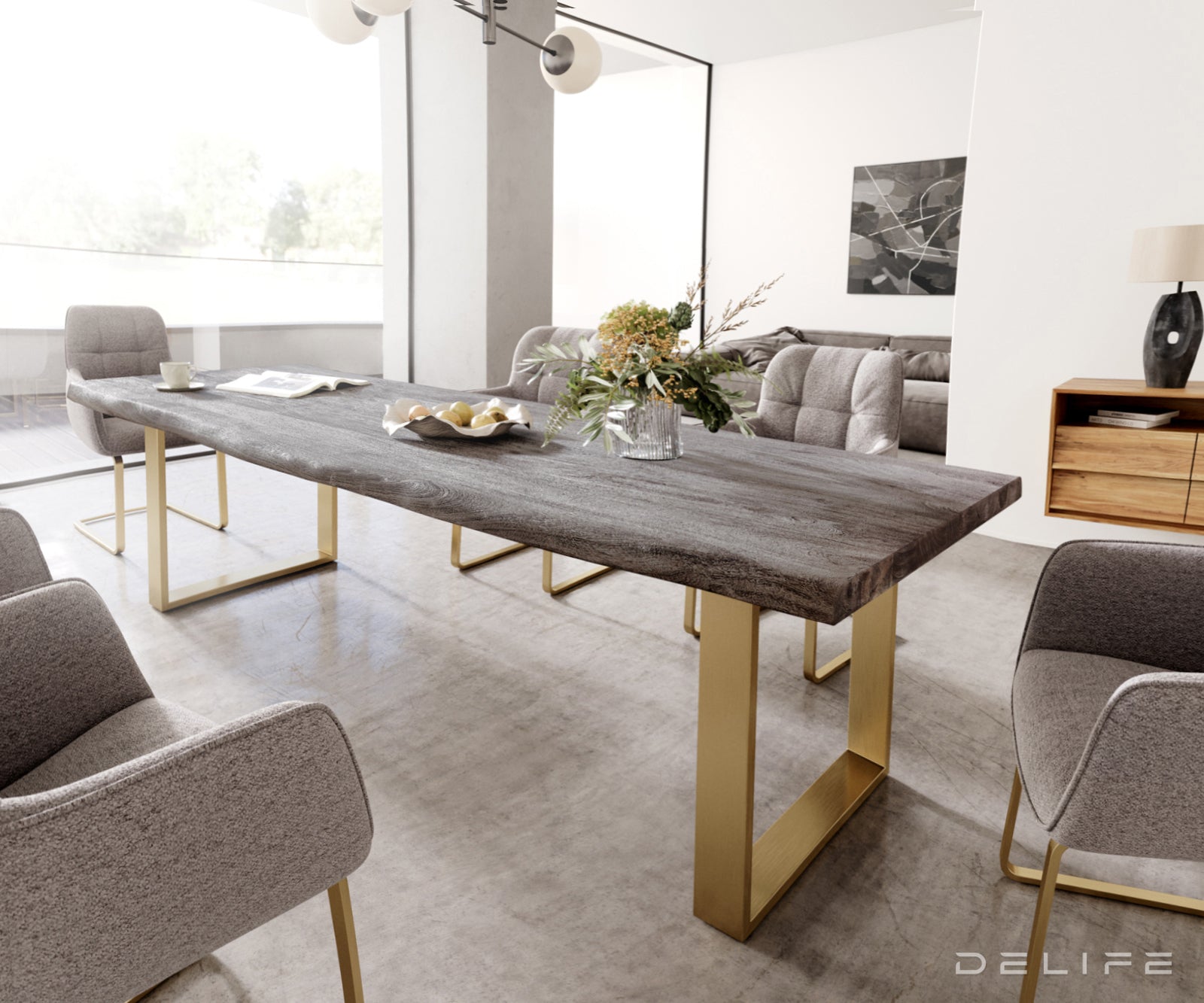 Blagovaonski stol Edge, Materijal: Bagrem, Debljina ploče: 3,5cm