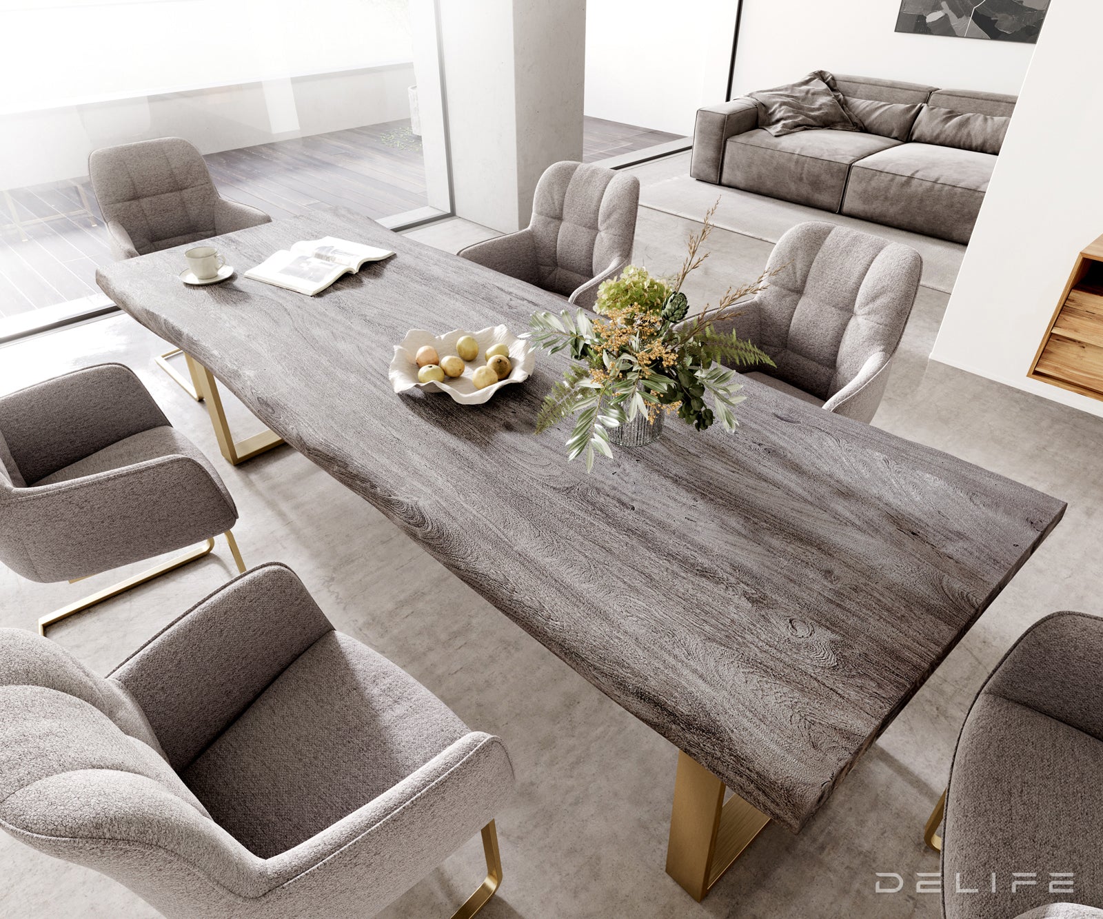 Blagovaonski stol Edge, Materijal: Bagrem, Debljina ploče: 3,5cm