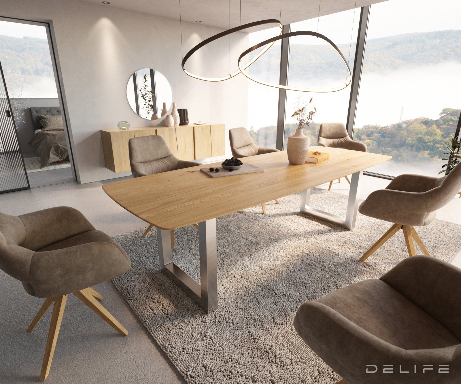 Blagovaonski stol Edge Bott, Materijal: Hrast