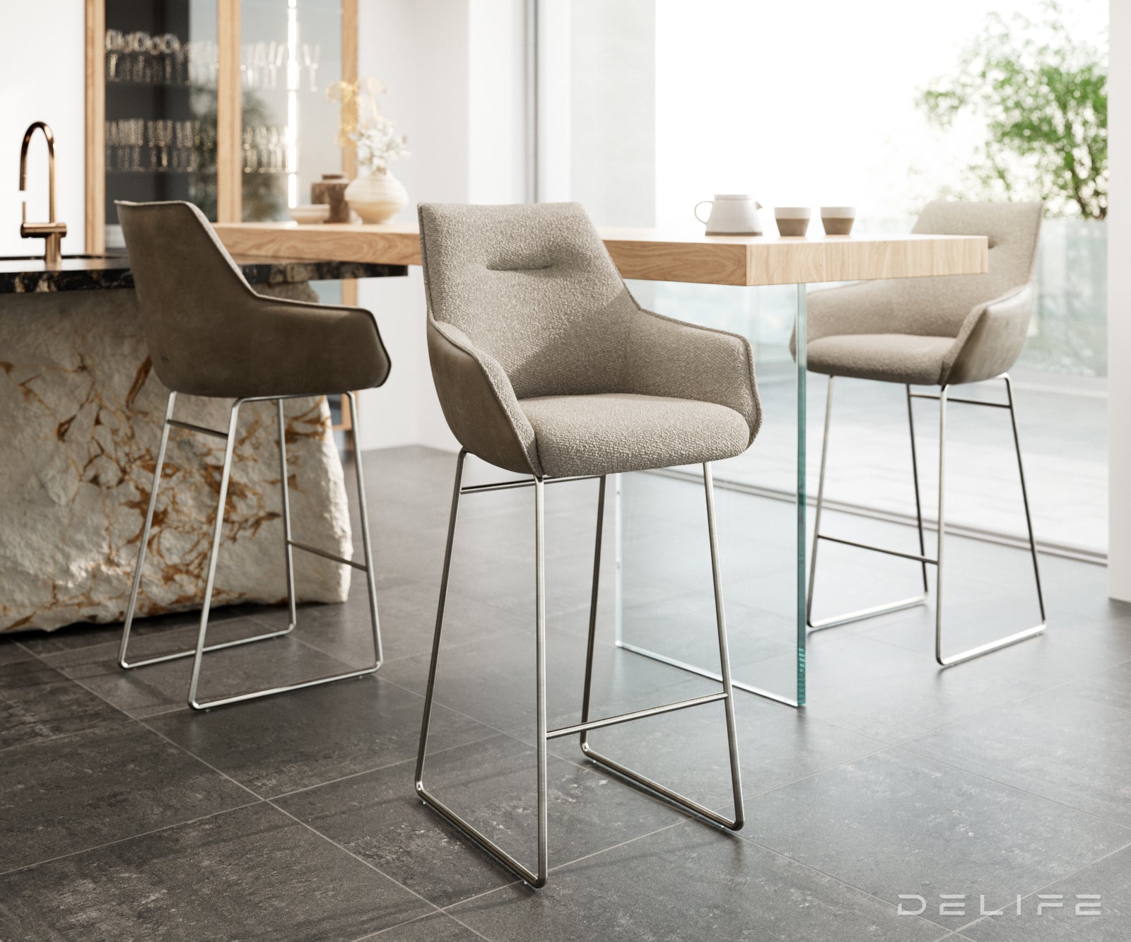 Barska stolica Alja Flex, Materijal: Mikrofibra/Boucle