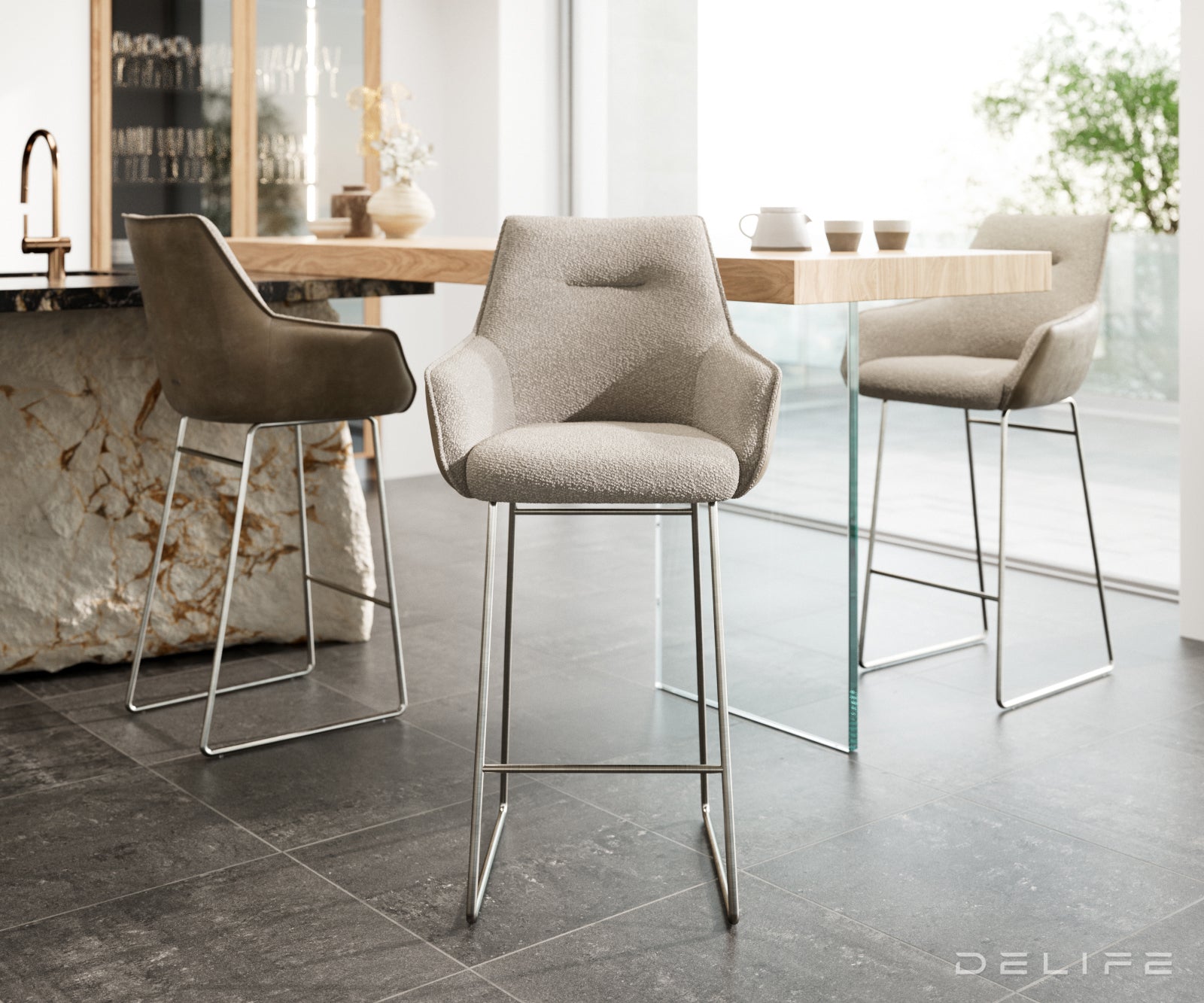 Barska stolica Alja Flex, Materijal: Mikrofibra/Boucle