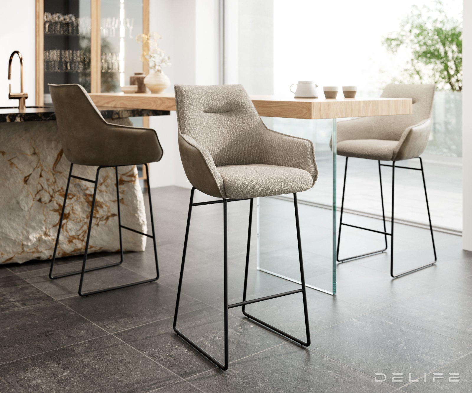 Barska stolica Alja Flex, Materijal: Mikrofibra/Boucle