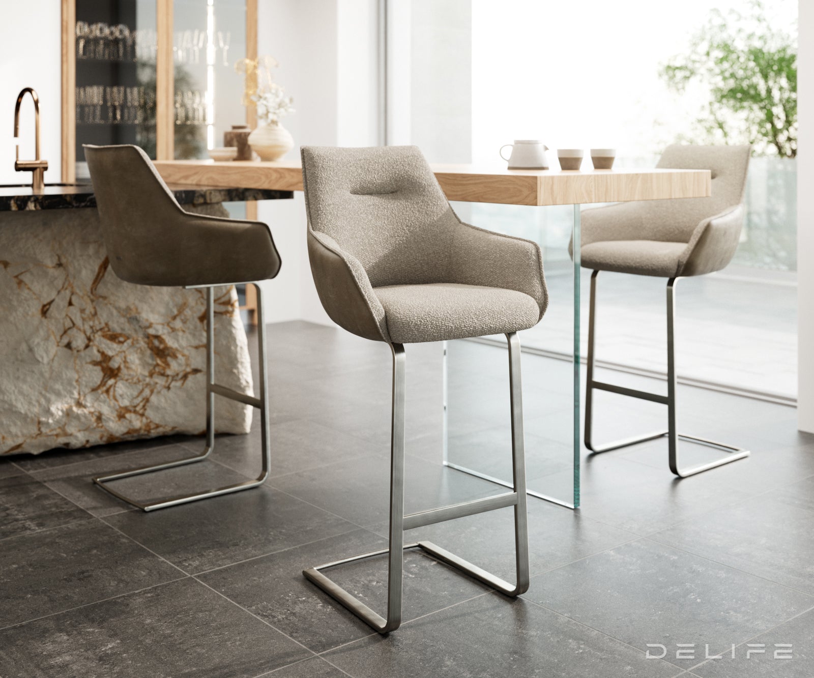 Barska stolica Alja Flex, Materijal: Mikrofibra/Boucle