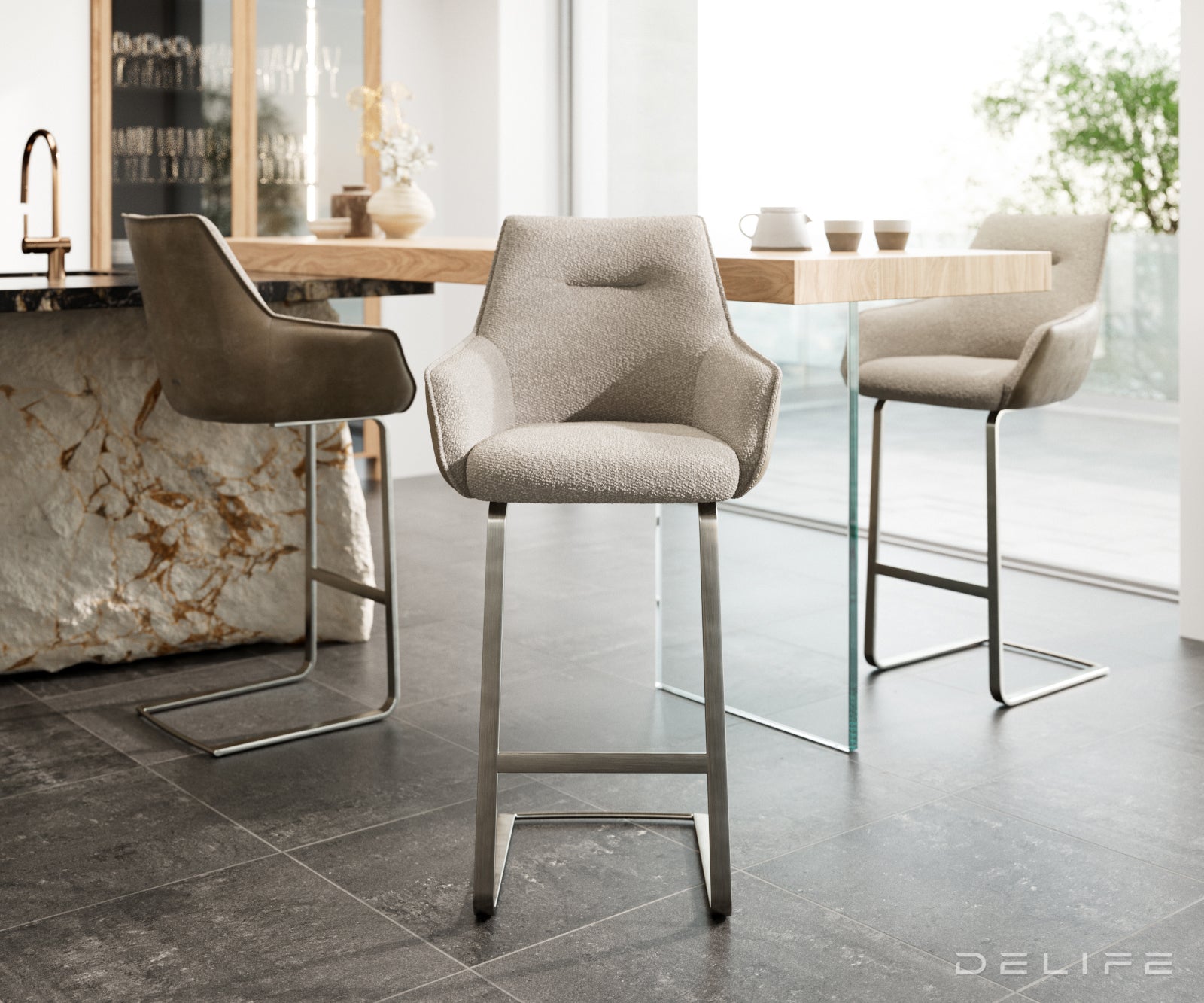 Barska stolica Alja Flex, Materijal: Mikrofibra/Boucle