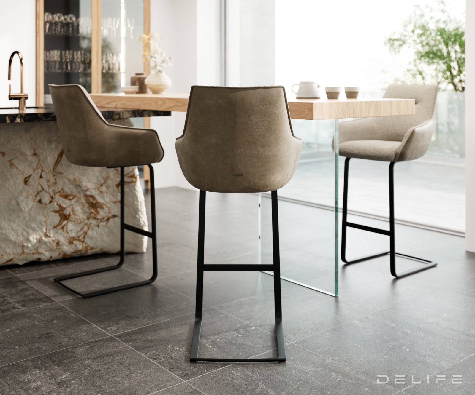 Barska stolica Alja Flex, Materijal: Mikrofibra/Boucle