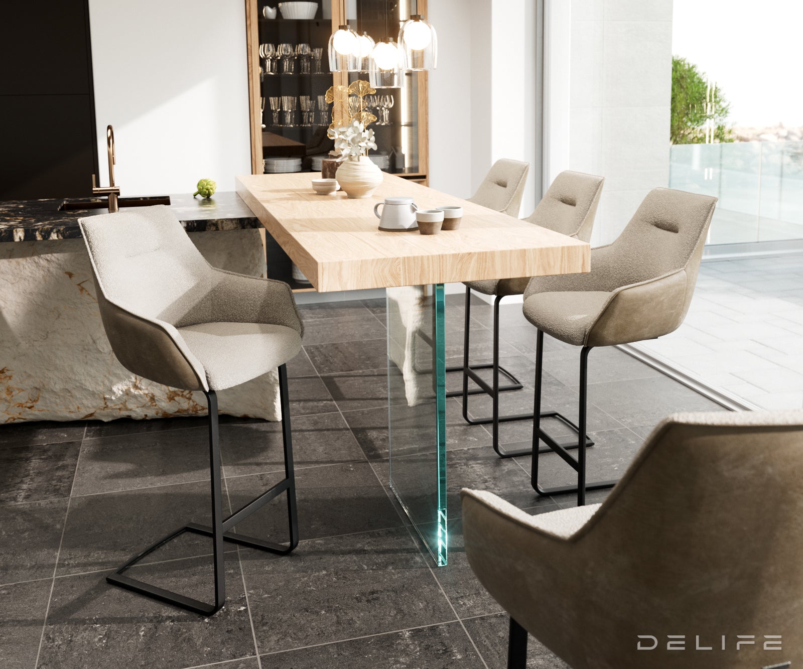 Barska stolica Alja Flex, Materijal: Mikrofibra/Boucle