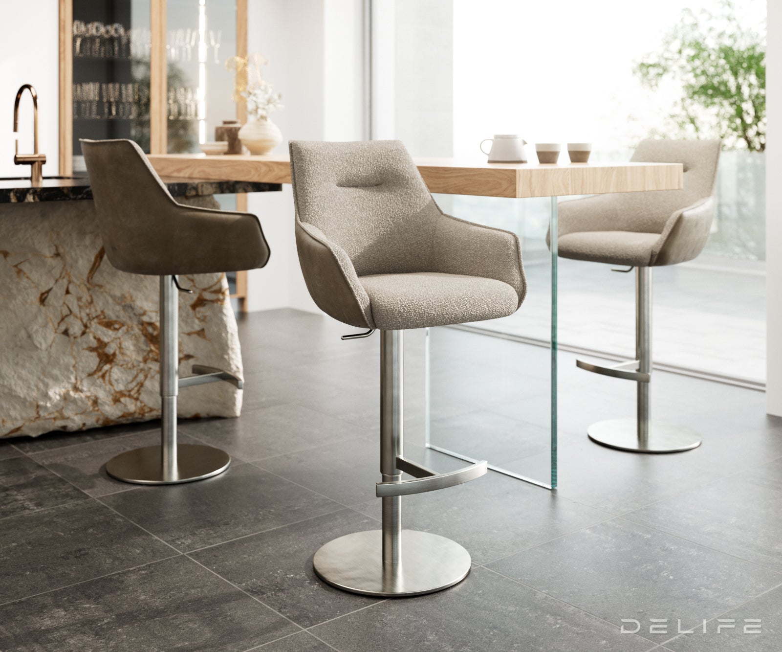 Barska stolica Alja Flex, Materijal: Mikrofibra/Boucle