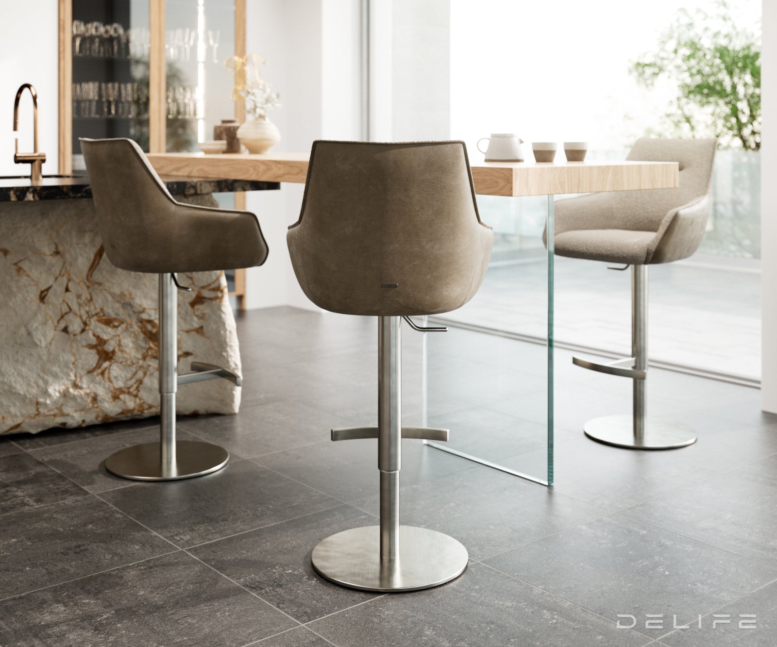 Barska stolica Alja Flex, Materijal: Mikrofibra/Boucle