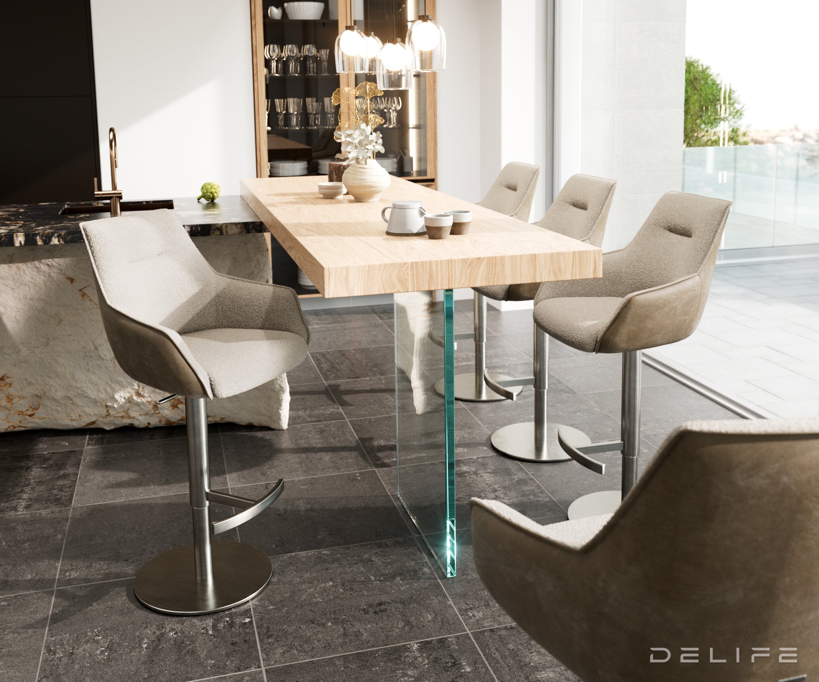 Barska stolica Alja Flex, Materijal: Mikrofibra/Boucle