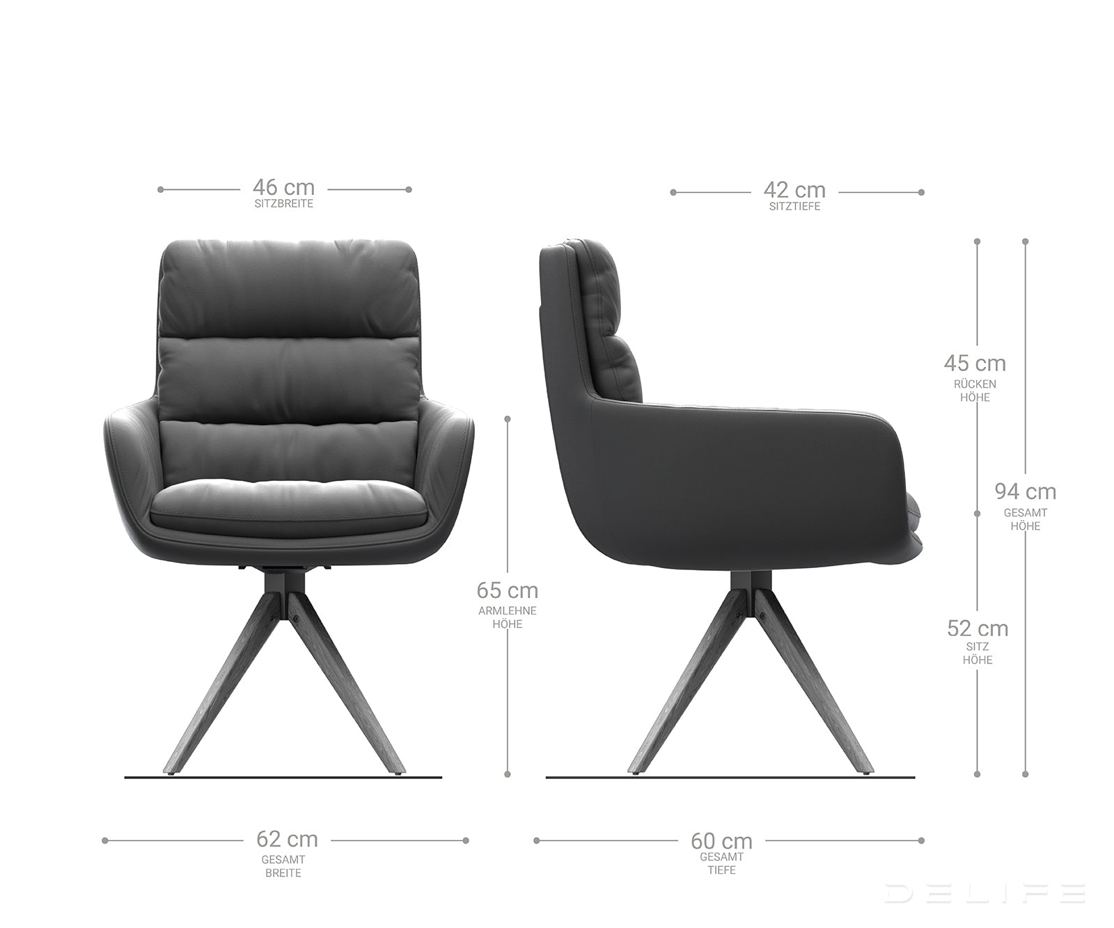 Blagovaonska stolica Abelia s rukonaslonom, Materijal: Boucle