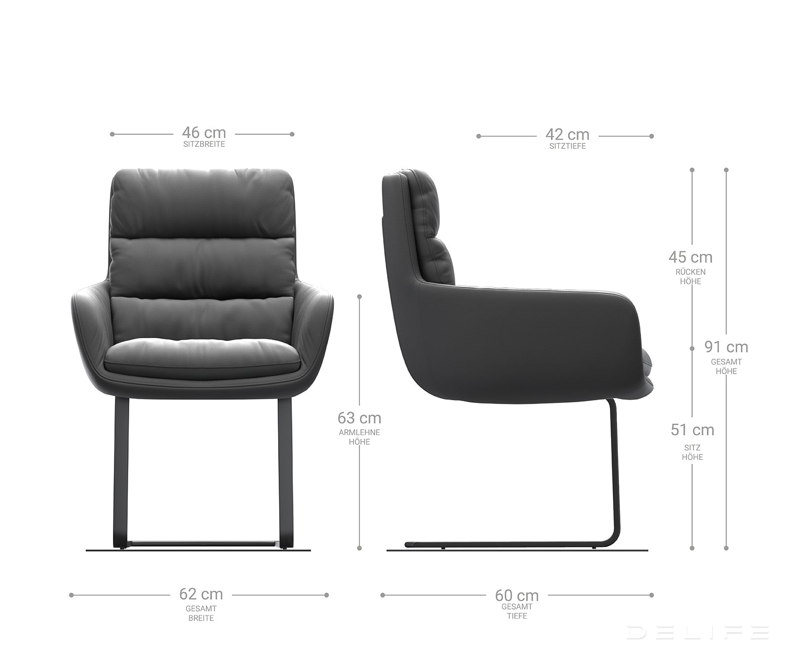 Blagovaonska stolica Abelia s rukonaslonom, Materijal: Boucle