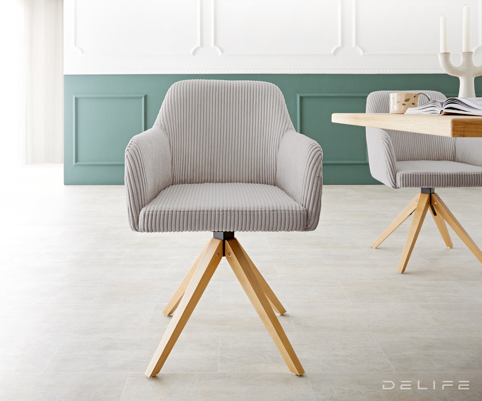 Blagovaonska stolica Greg, Materijal: Rebrasta tkanina