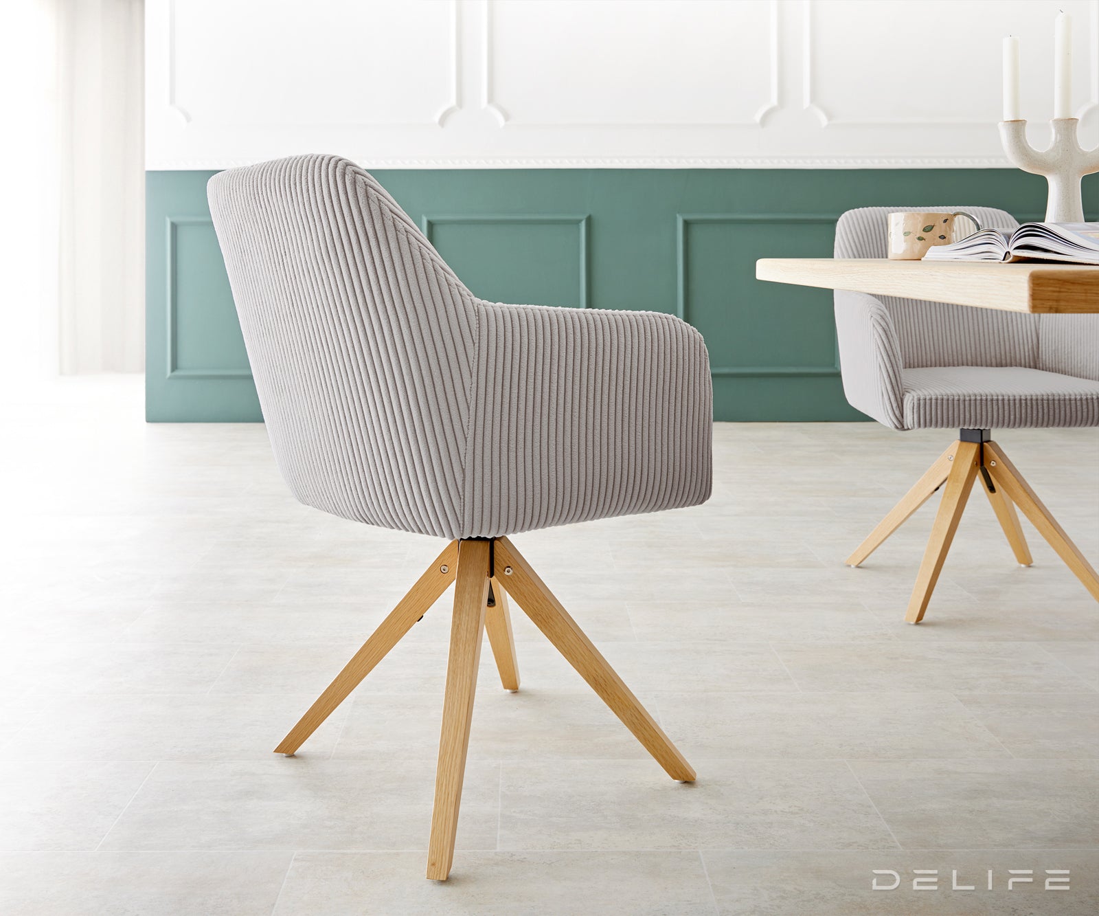 Blagovaonska stolica Greg, Materijal: Rebrasta tkanina