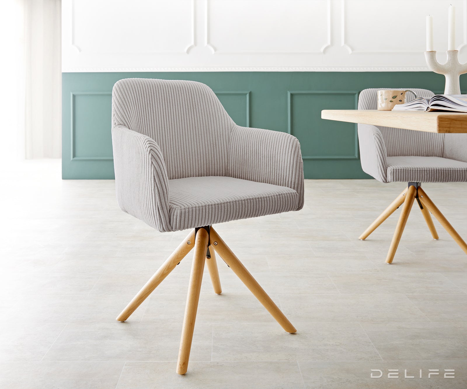 Blagovaonska stolica Greg, Materijal: Rebrasta tkanina