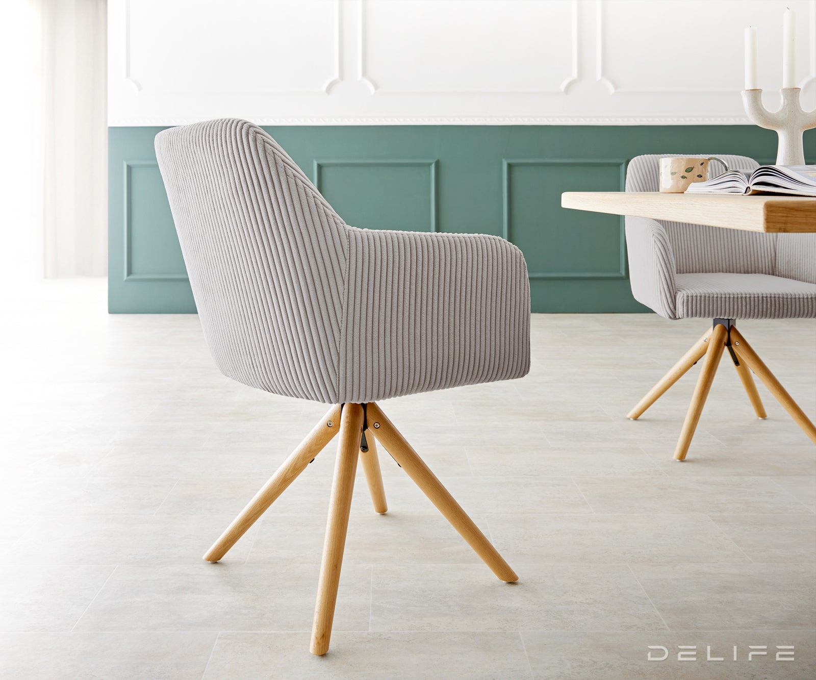 Blagovaonska stolica Greg, Materijal: Rebrasta tkanina