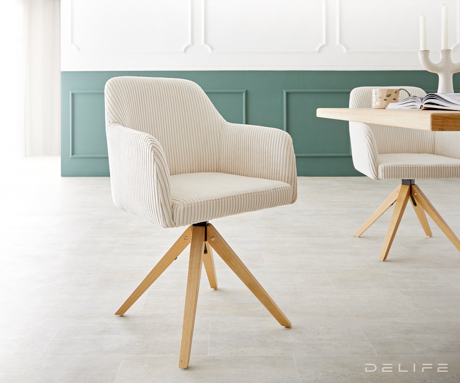 Blagovaonska stolica Greg, Materijal: Rebrasta tkanina