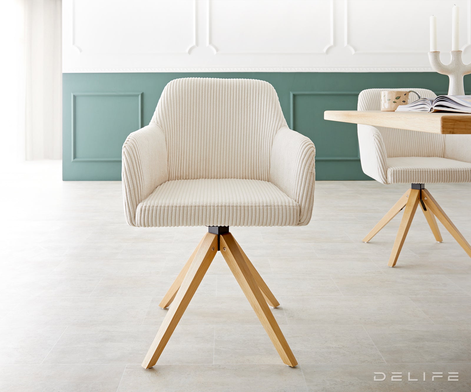 Blagovaonska stolica Greg, Materijal: Rebrasta tkanina