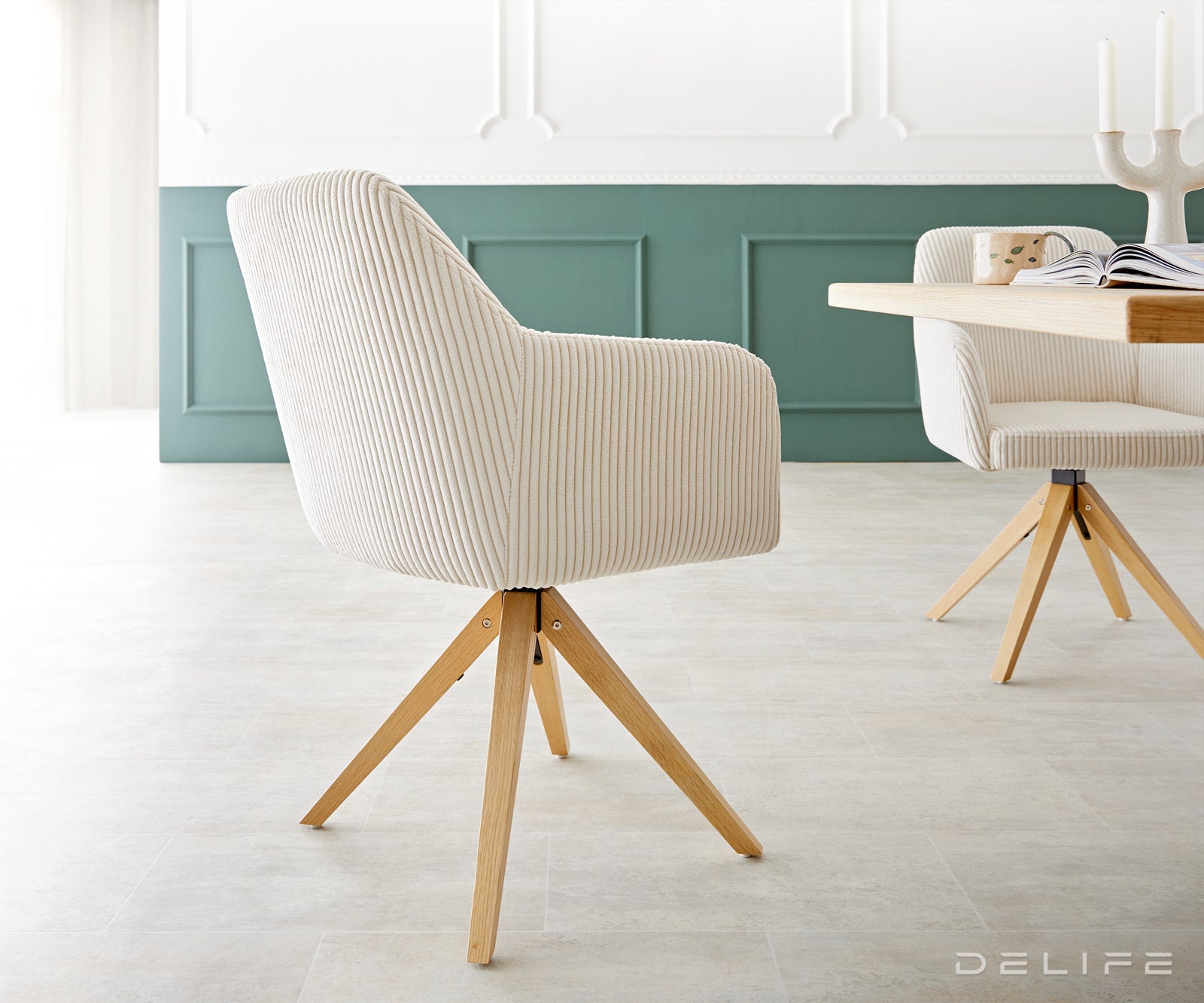 Blagovaonska stolica Greg, Materijal: Rebrasta tkanina