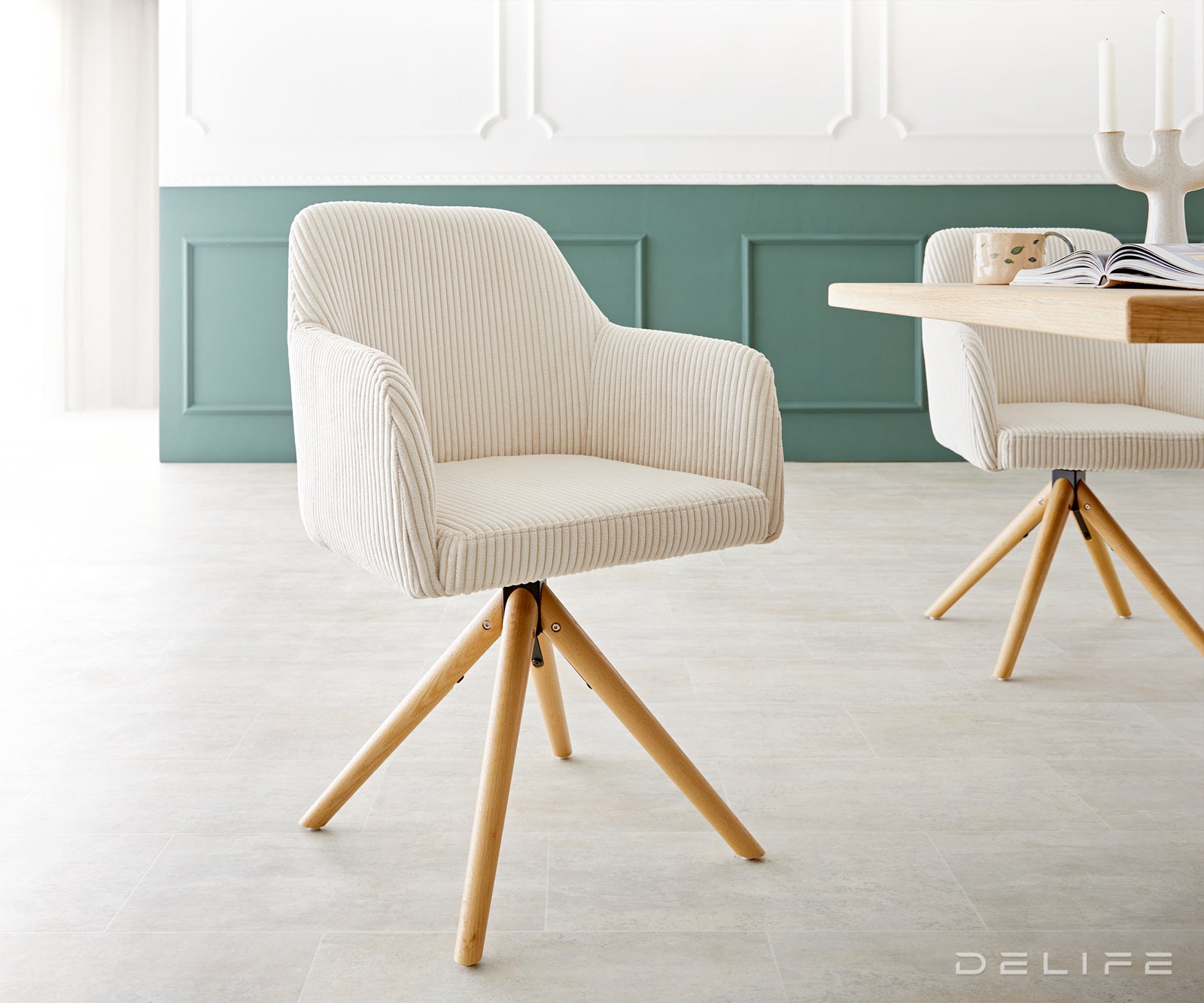 Blagovaonska stolica Greg, Materijal: Rebrasta tkanina