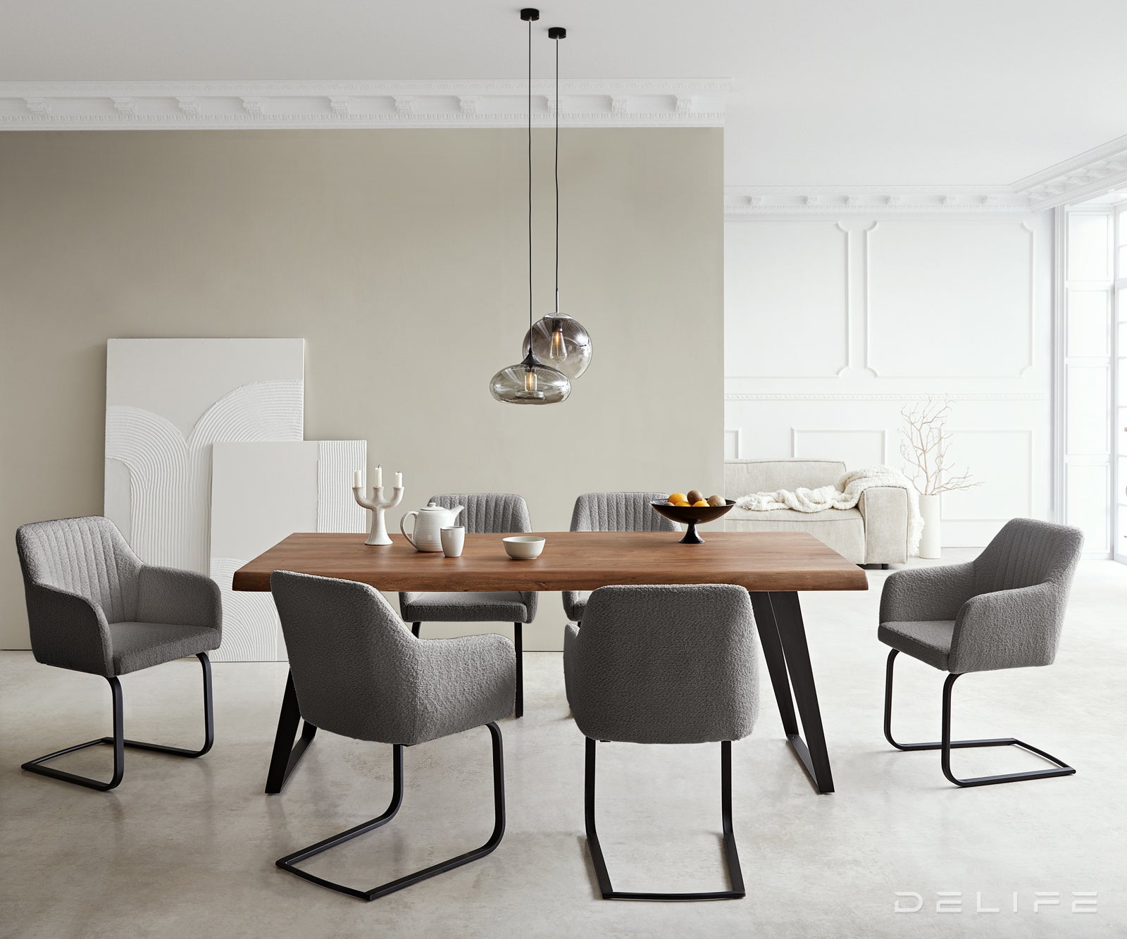 Blagovaonska stolica Greg, Materijal: Boucle