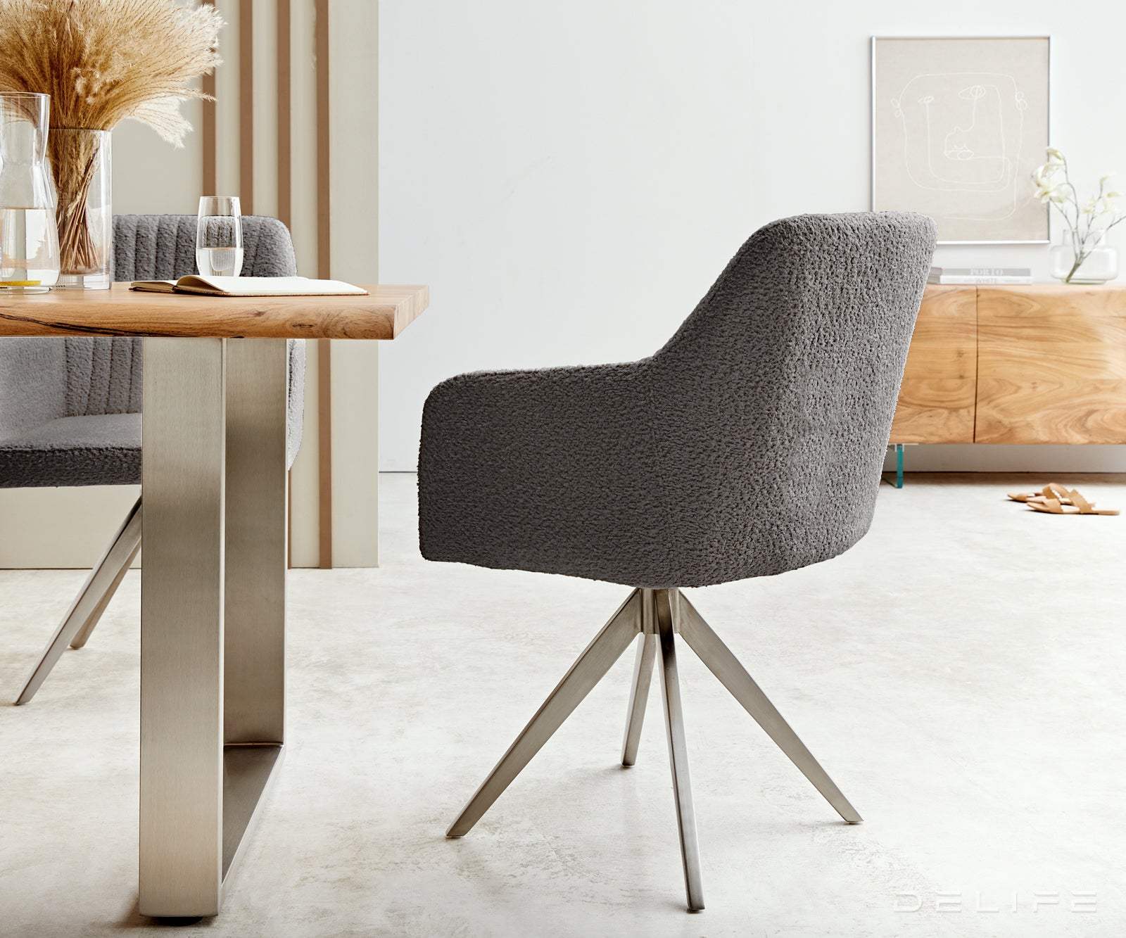 Blagovaonska stolica Greg, Materijal: Boucle