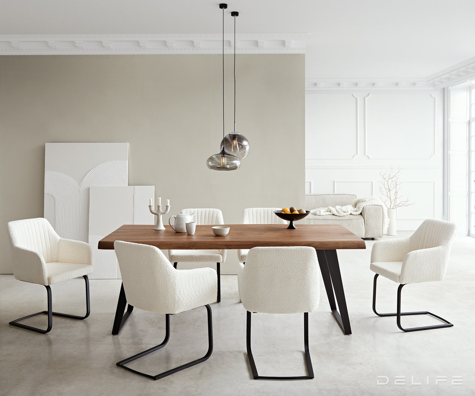 Blagovaonska stolica Greg, Materijal: Boucle