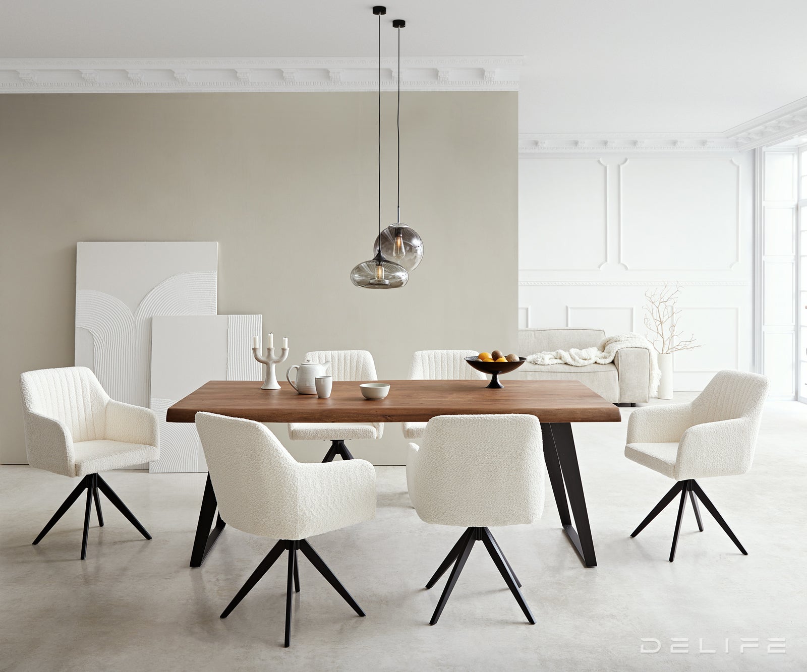 Blagovaonska stolica Greg, Materijal: Boucle