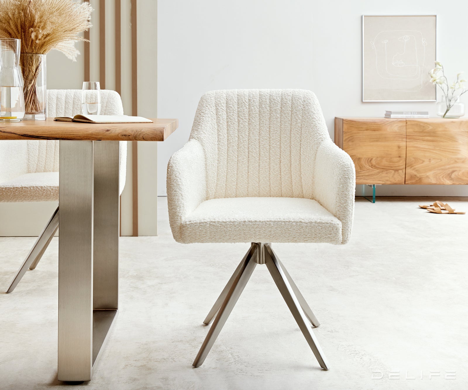 Blagovaonska stolica Greg, Materijal: Boucle