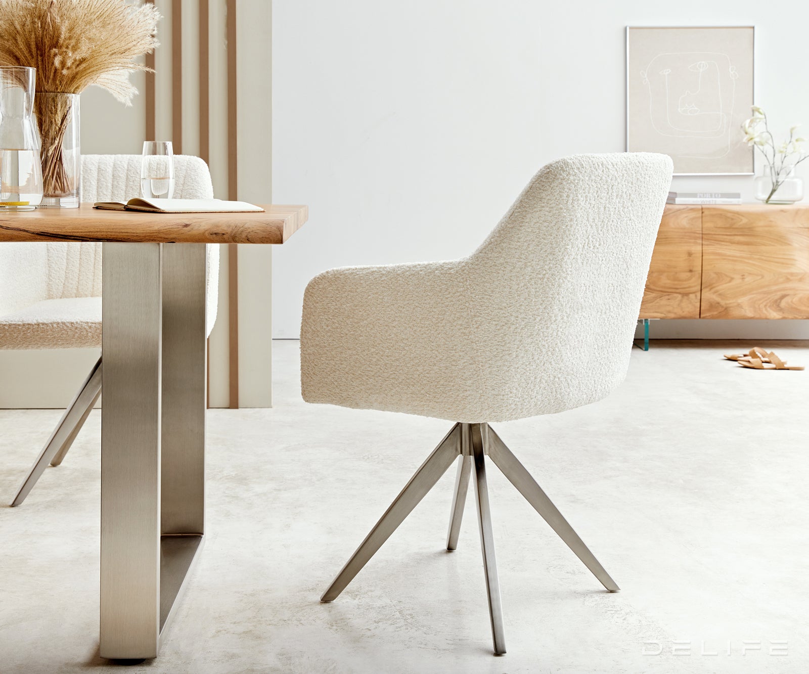 Blagovaonska stolica Greg, Materijal: Boucle