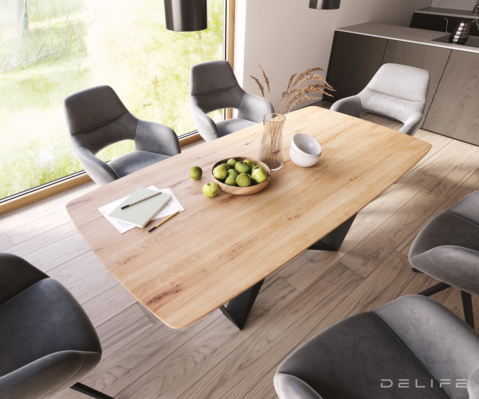 Blagovaonski stol Edge Bott, Materijal: Hrast