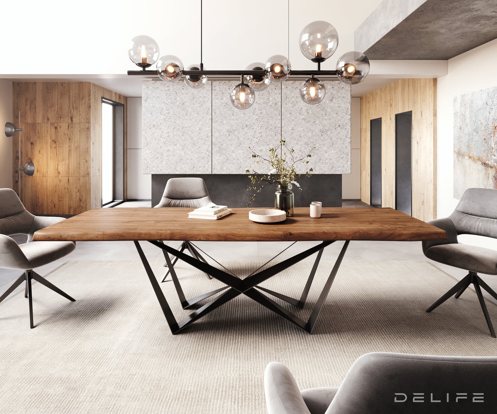 Blagovaonski stol Edge, Materijal: Bagrem, Debljina ploče: 5,5cm