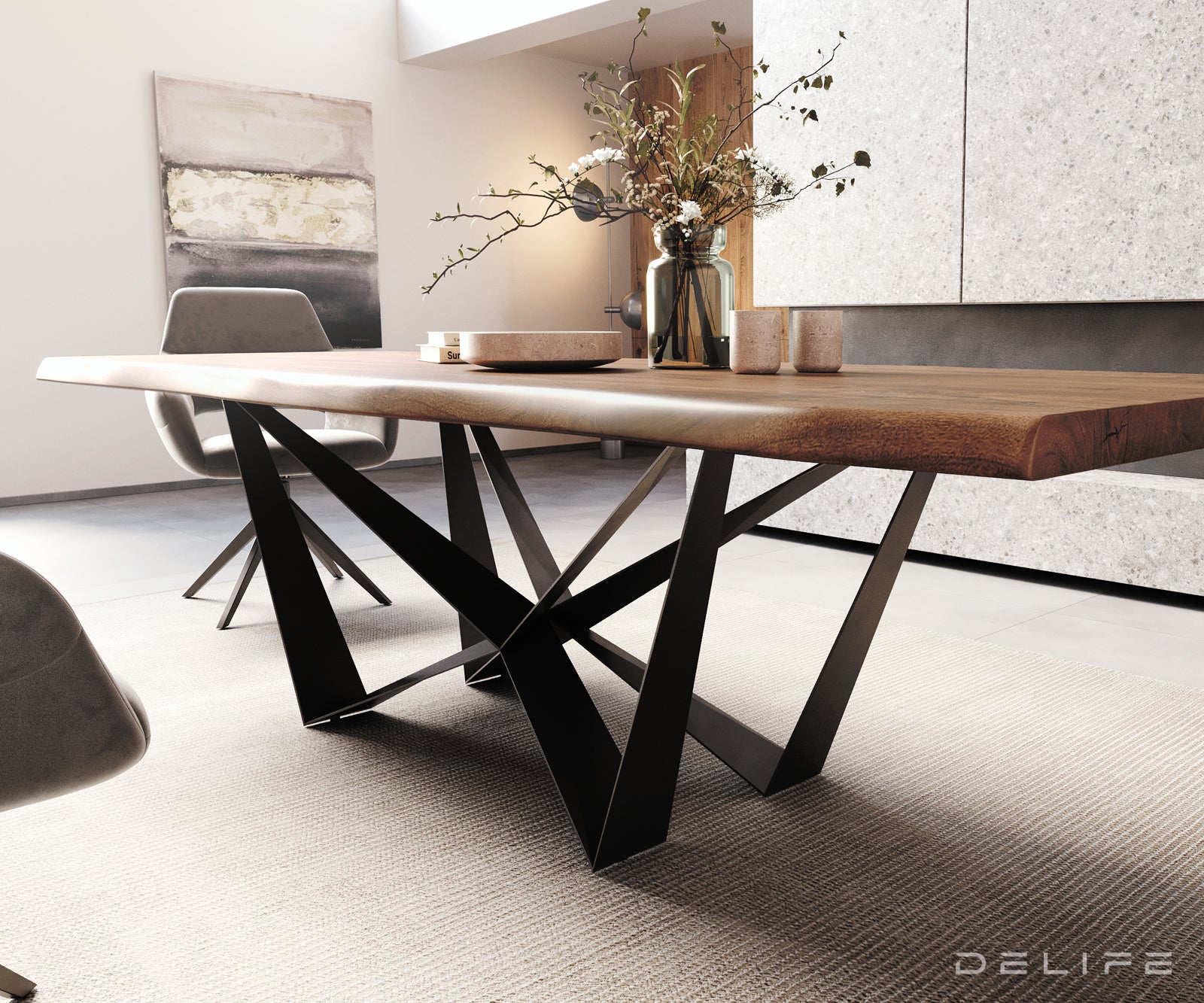 Blagovaonski stol Edge, Materijal: Bagrem, Debljina ploče: 5,5cm