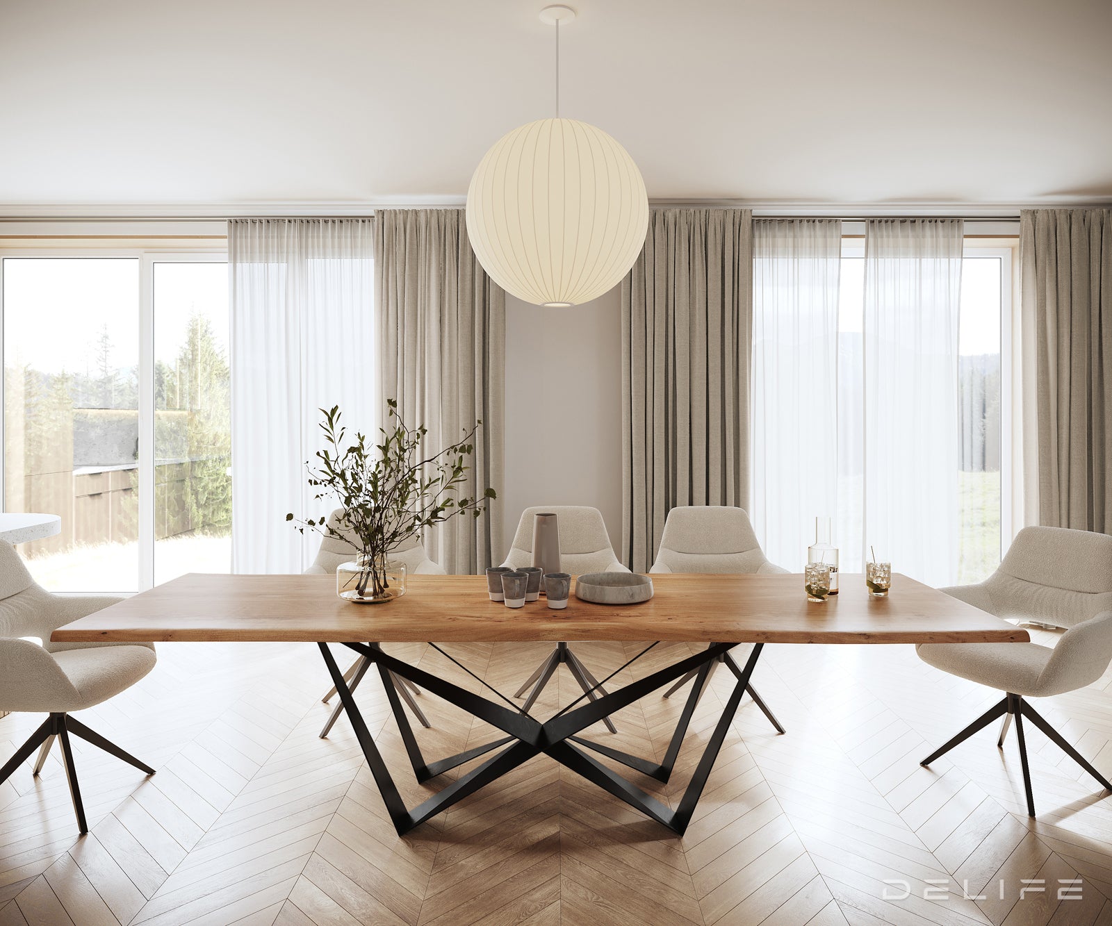 Blagovaonski stol Edge, Materijal: Bagrem, Debljina ploče: 3,5cm