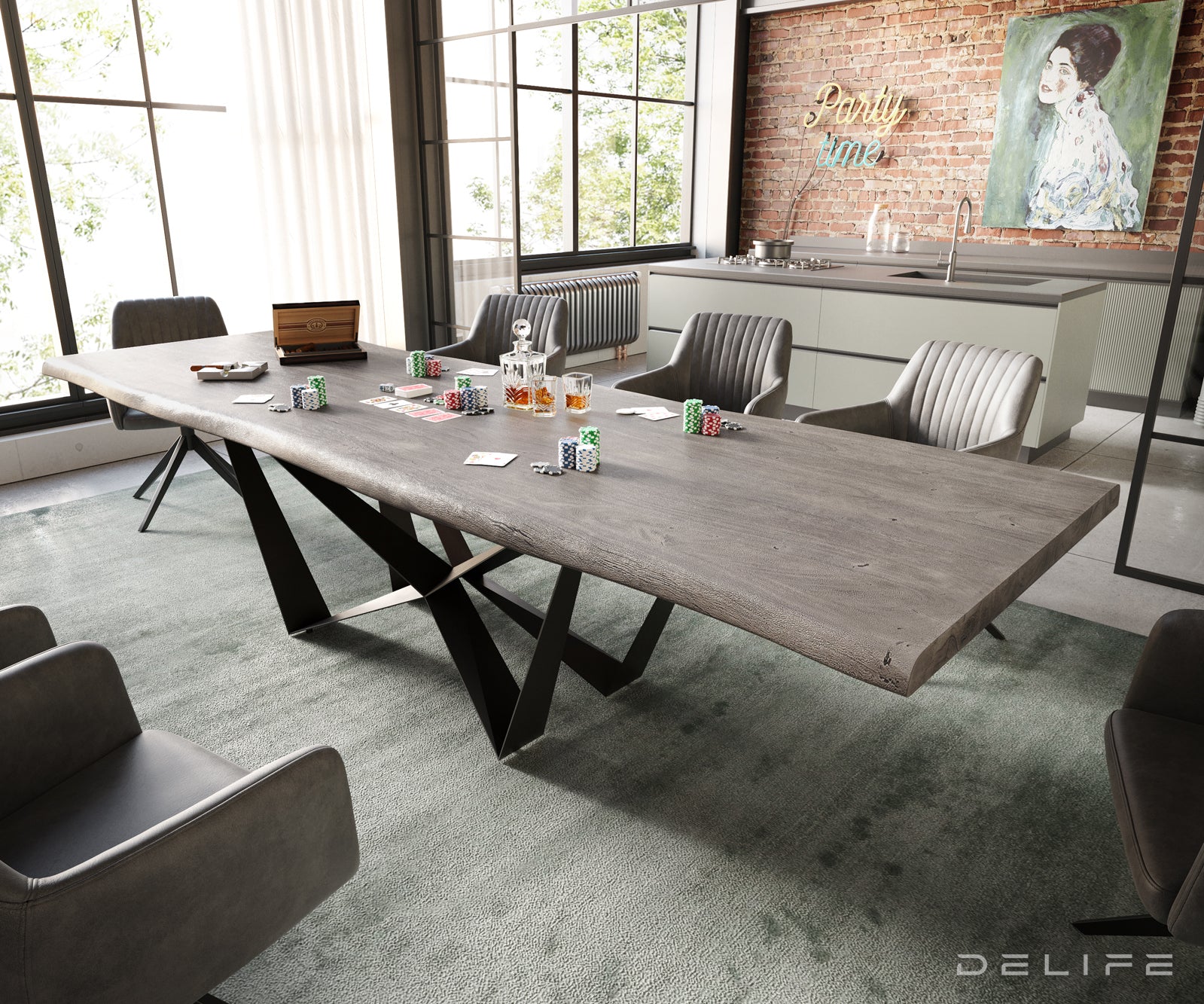 Blagovaonski stol Edge, Materijal: Bagrem, Debljina ploče: 5,5cm