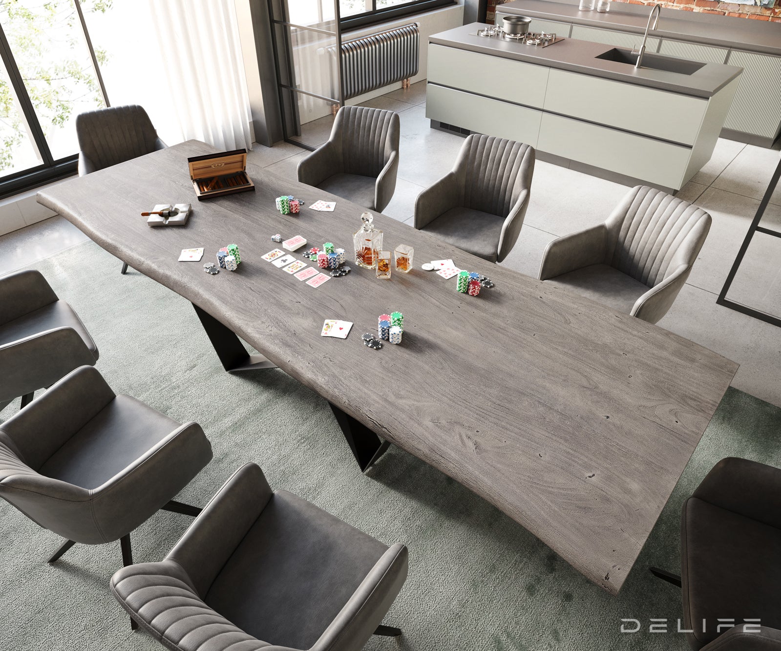 Blagovaonski stol Edge, Materijal: Bagrem, Debljina ploče: 5,5cm