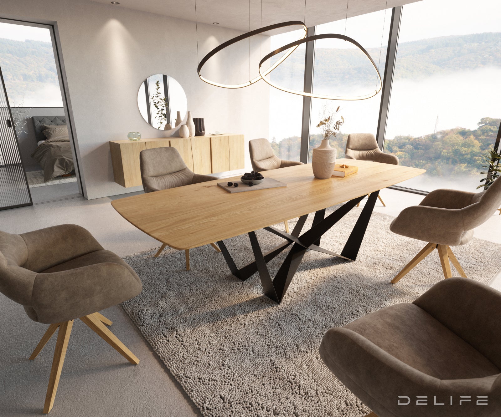 Blagovaonski stol Edge Bott, Materijal: Hrast