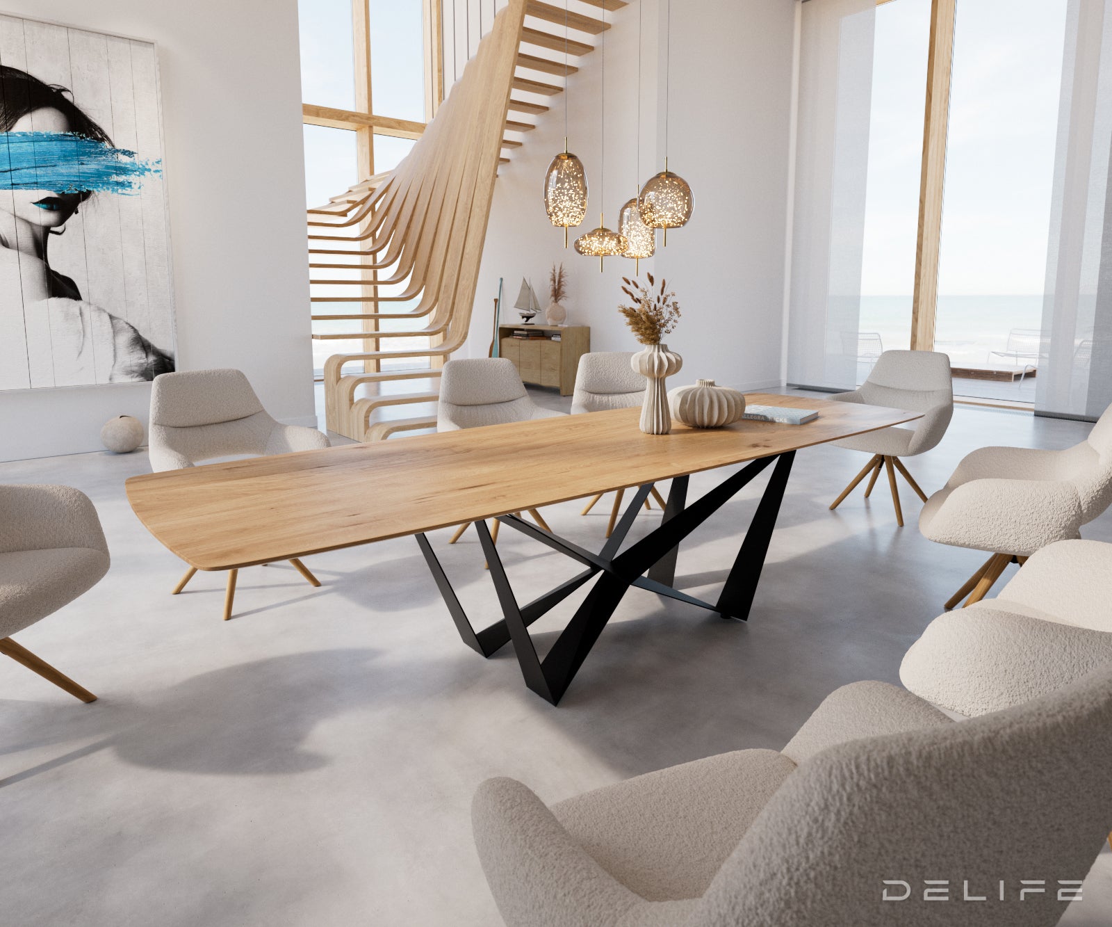 Blagovaonski stol Edge Bott, Materijal: Hrast