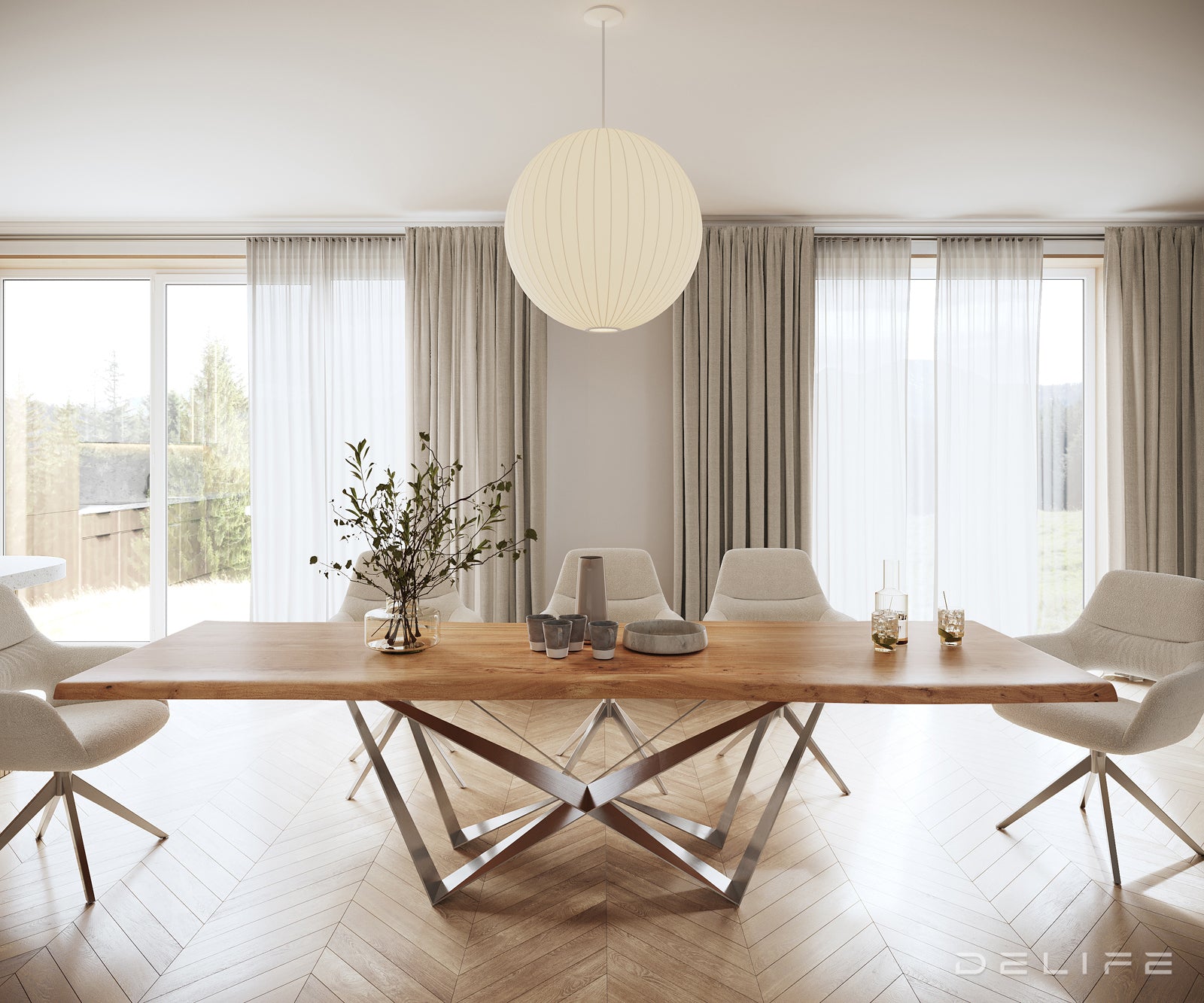 Blagovaonski stol Edge, Materijal: Bagrem, Debljina ploče: 5,5cm