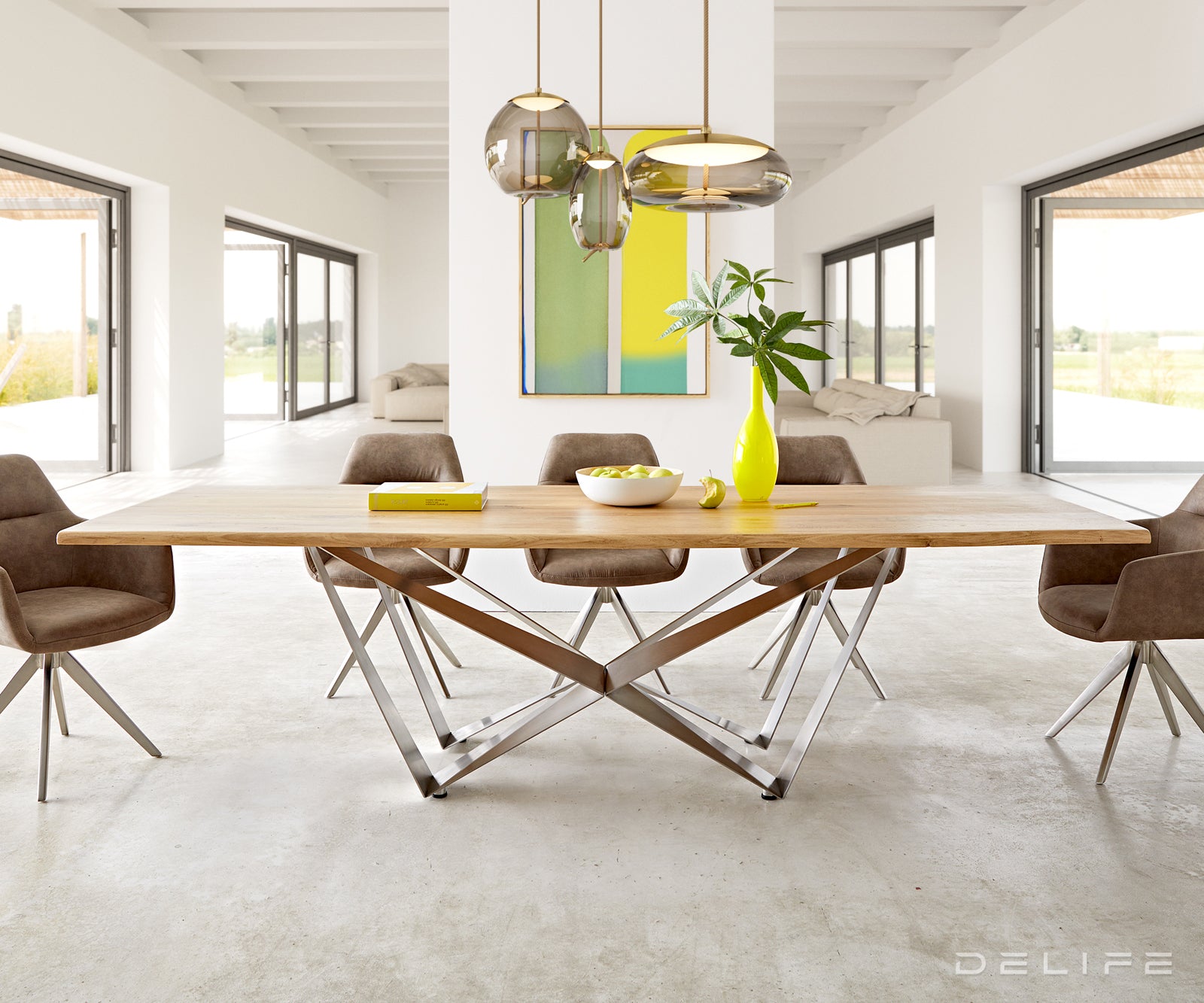 Blagovaonski stol Edge, Materijal: Hrast, Debljina ploče: 3,2cm