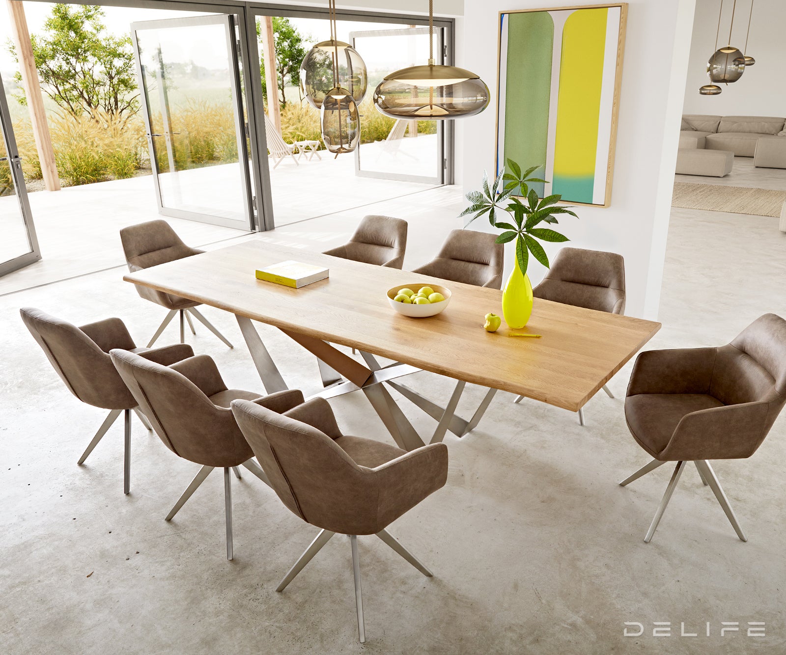 Blagovaonski stol Edge, Materijal: Hrast, Debljina ploče: 3,2cm