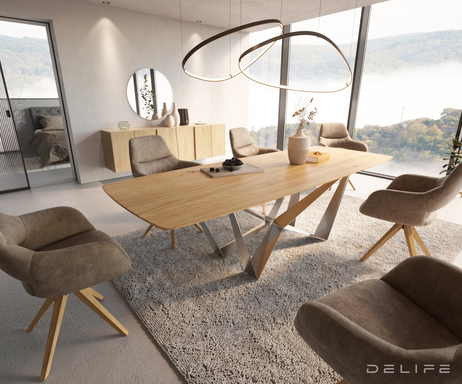 Blagovaonski stol Edge Bott, Materijal: Hrast