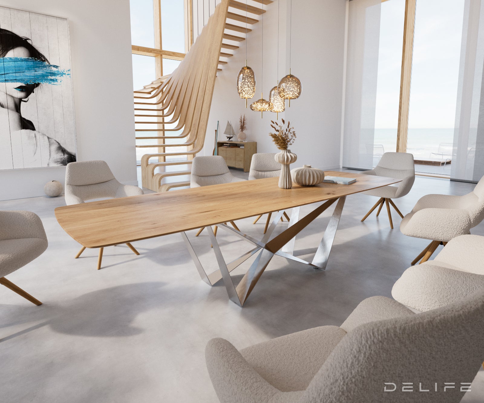 Blagovaonski stol Edge Bott, Materijal: Hrast