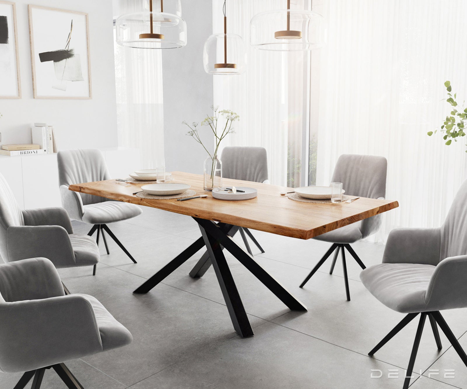 Blagovaonski stol Edge, Materijal: Bagrem, Debljina ploče: 3,5cm